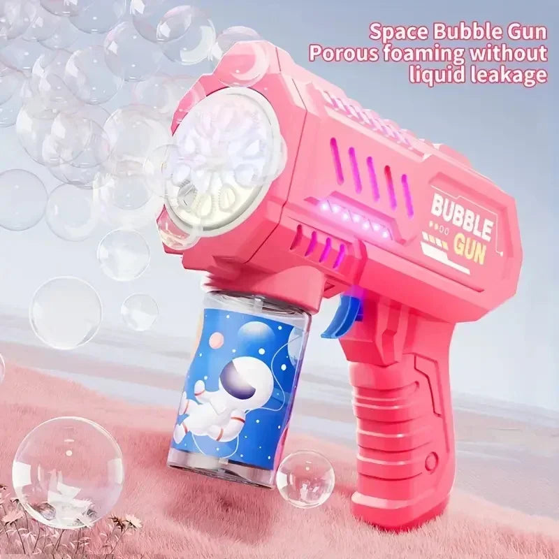 10 Holes Electric Bubble Gun Children Rocket Soap Automatic Bubble Machine Bubbles Gun Kids Summer Outdoor Bubble Blowing Toys