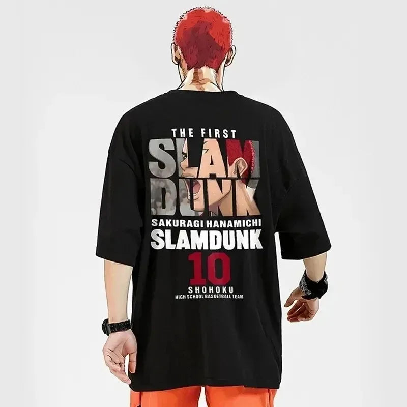 Hot Sale Anime Slam Dunk Men Women T-shirt Short Sleeve Tshirt Clothing Cotton Tee High Quality T Shirt 2024 Summer Tops Fashion