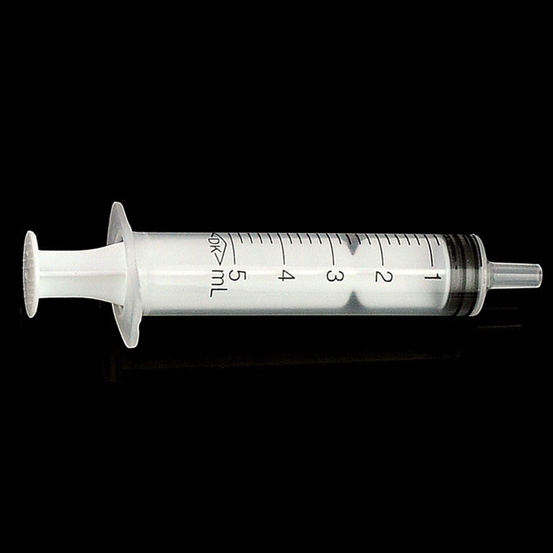 10x Disposable Plastic 5ml Injector Syringe No Needle for Lab Nutrient Measuring Small Pet Food Feeder (Without needle)