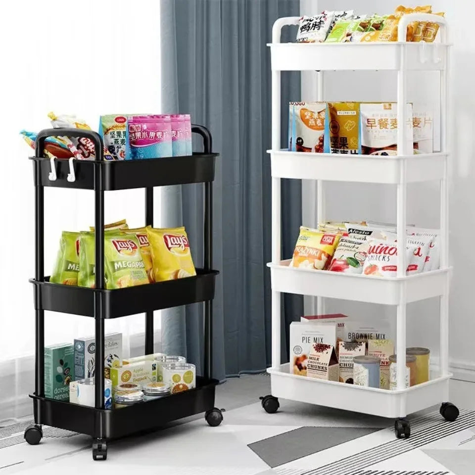 Mobile Storage Rack Trolley Household Kitchen Multifunctional Cart With Wheels Rack Bedroom Multi-Layer Storage Home Accessories