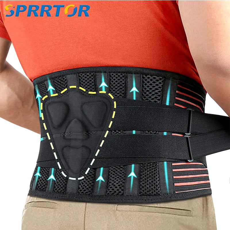 1Pcs Breathable Adjustable Lower Back Brace with Lumbar Pad, Back Support Belt for Women & Men,Lumbar Support Belt for Sciatica