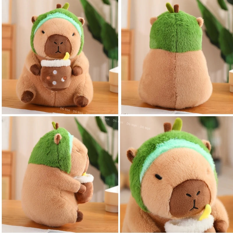 Lotus leaf Capybara Plush Toy Turtle Oyster Bee Bckpack Capibara Cosplay Unicorn Dinosaur Boba Bread Ring Decor Stuffed Animals