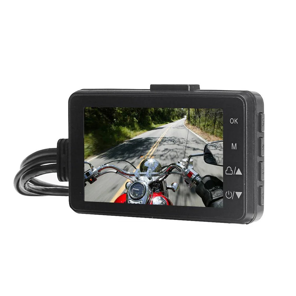 MT80 Motorcycle DVR Dual Video Front Rear With 3'' High Definition Screen Loop Recording Bike Cycle Driving Recorder Waterproof