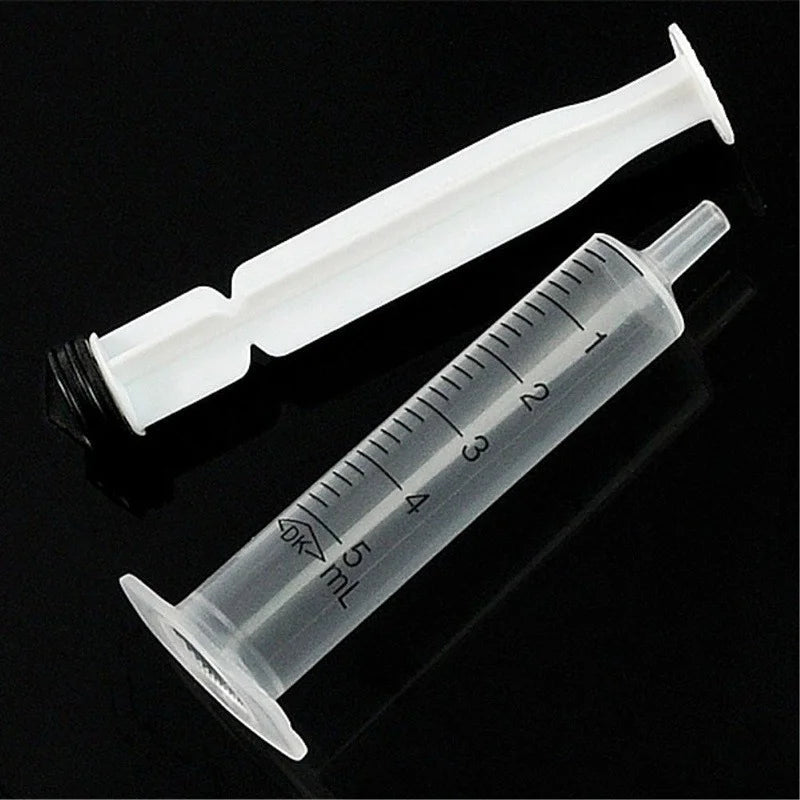 10x Disposable Plastic 5ml Injector Syringe No Needle for Lab Nutrient Measuring Small Pet Food Feeder (Without needle)