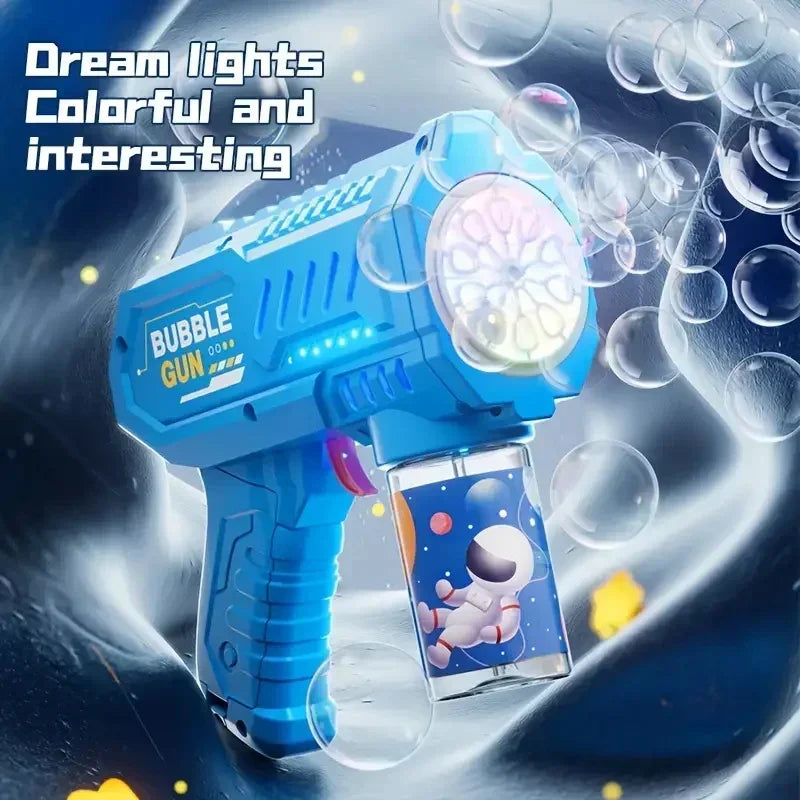 10 Holes Electric Bubble Gun Children Rocket Soap Automatic Bubble Machine Bubbles Gun Kids Summer Outdoor Bubble Blowing Toys