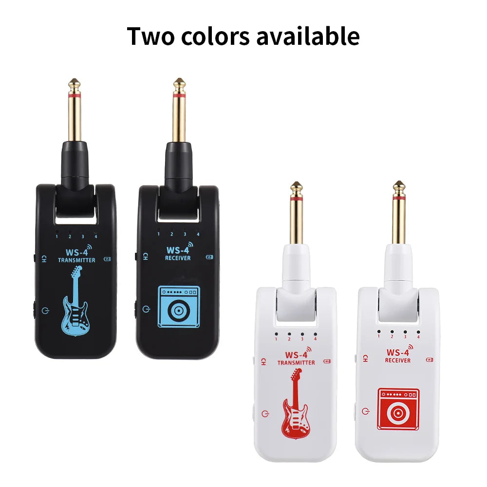 2.4G Wireless Guitar System Guitar Transmitter Receiver Set for Electric Guitar Bass 48K/16bit Real-time Transmission