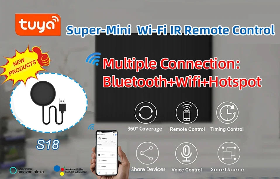 Tuya WiFi IR Remote Control Smart Universal for TV Air Conditioner Alexa Remote Control Work with Google Home Yandex Google