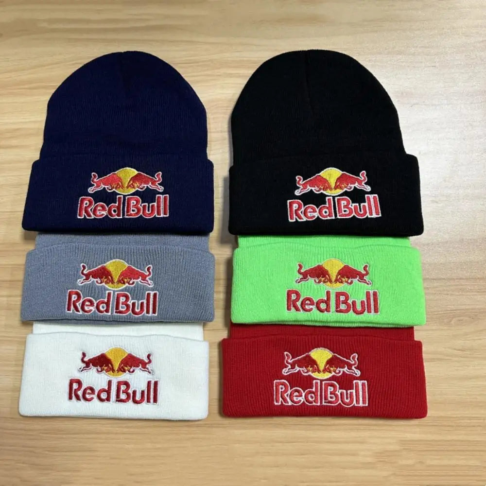 New Fashion 6 colors Red Bull High Quality Knitted Hat for Women and Men Casual Beanie Hat Cap Winter Soft Warm Caps Unisex