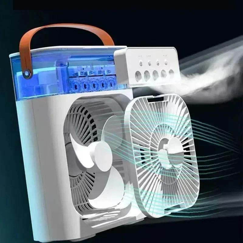 Portable Humidifier Fan 3 in 1 Air Conditioners USB Electric Fan LED Night Light USB 3 Speed Household Small Air Cooler Fans