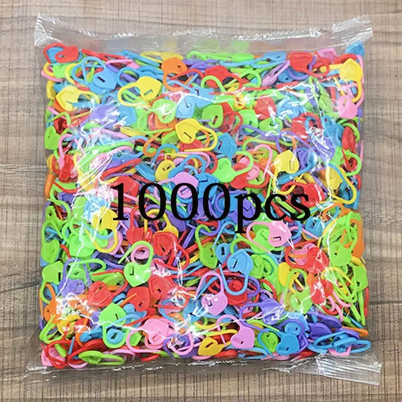 100-1000pcs Mix Color Plastic Resin Small Clip Locking Stitch Markers Crochet Latch Knitting Tools Needle Clip Hook Sewing Tool