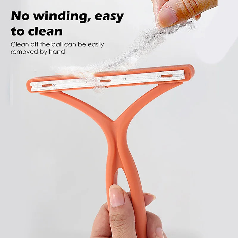 1pc 2in1 Double Sided Pet Hair Remover Lint Remover Clean Tool Shaver Sweater Cleaner Fabric Shaver Scraper For Clothes Carpet