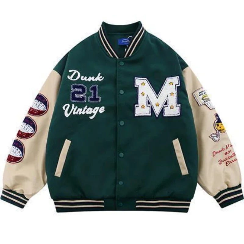 90 Street retro baseball uniform letter embroidery Y2K casual loose Joker high street coat couple Harajuku style sports