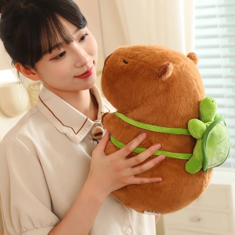 Lotus leaf Capybara Plush Toy Turtle Oyster Bee Bckpack Capibara Cosplay Unicorn Dinosaur Boba Bread Ring Decor Stuffed Animals