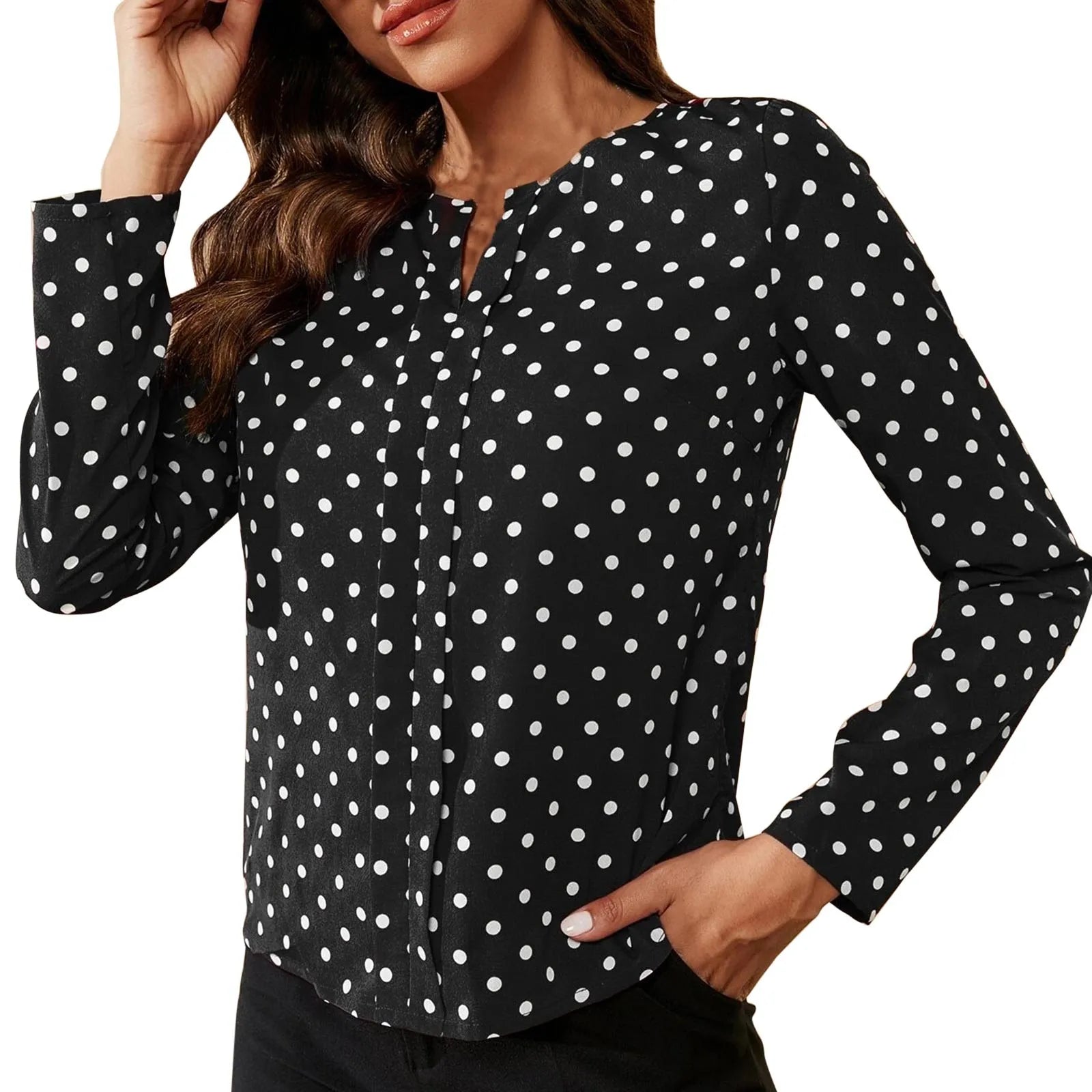 Women Shirts Dressy Casual Cotton 2023 Women Long Sleeve Unity Ditsy Floral Print Fold Pleated Detail Blouse قمصان وبلوزات