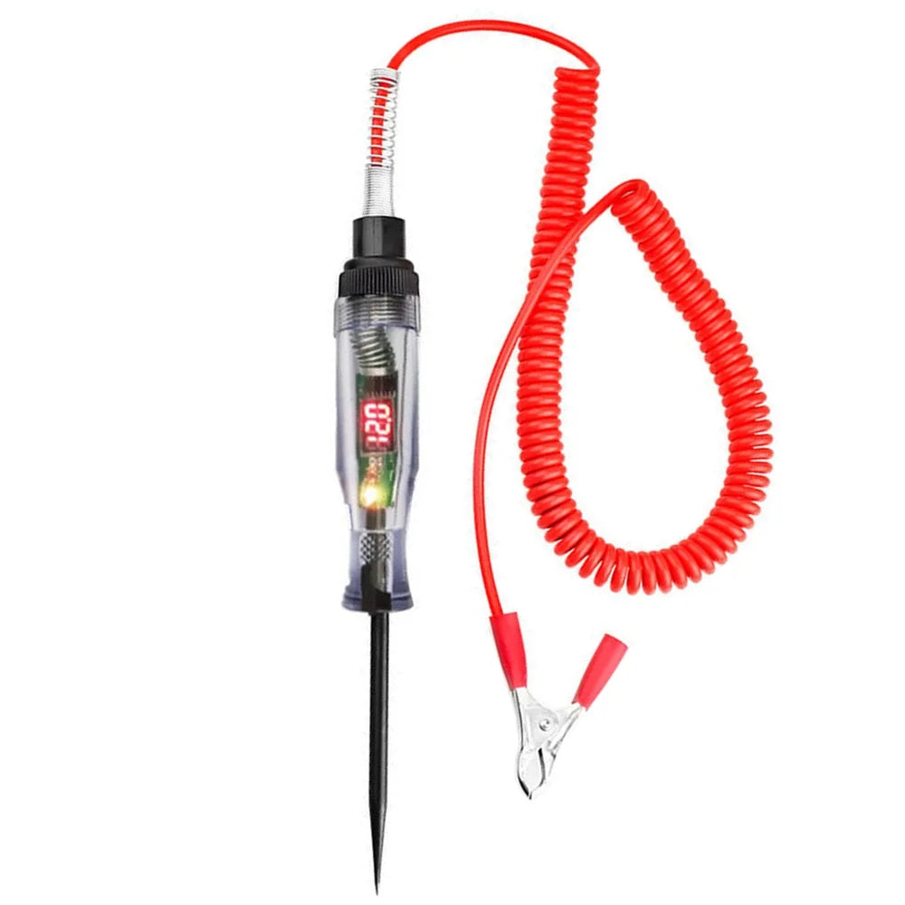 6V 12V 24V Auto Truck Voltage Circuit Tester DC Digital Display Long Probe Pen Light Bulb Automobile Diagnostic Tool Auto Repair