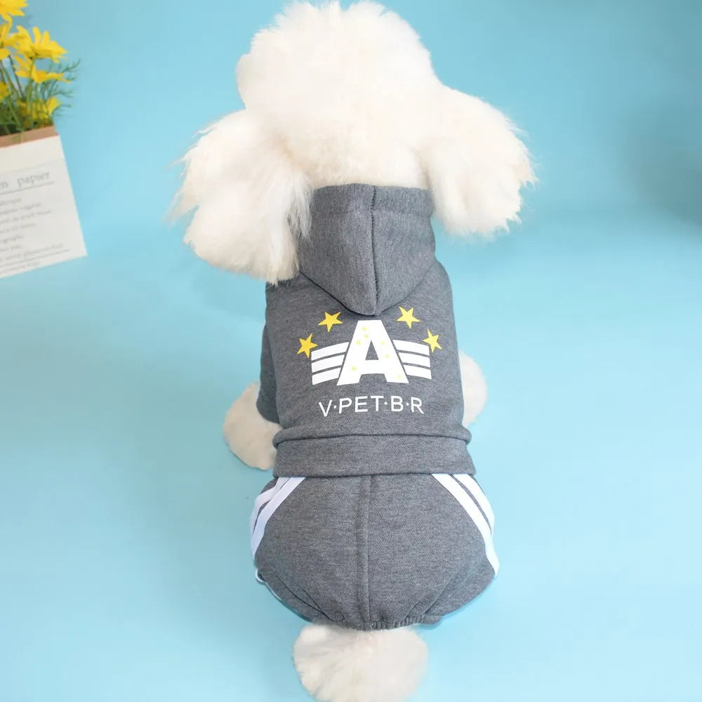 Dog Pet Sports Clothes Apparel Golden Velvet Dog Cat Jumpsuit Dog Pet Winter&Autumn Coat Classic Pet Puppy Cat Apparel 5 sizes