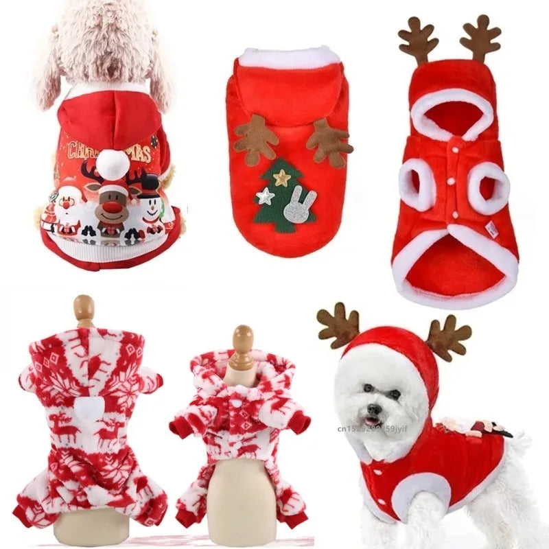 Christmas Winter Pet Coat Apparel Outfit Clothes Dog Cat Hoodie Costume for Small Dogs Puppy Chihuahua Yorkshire