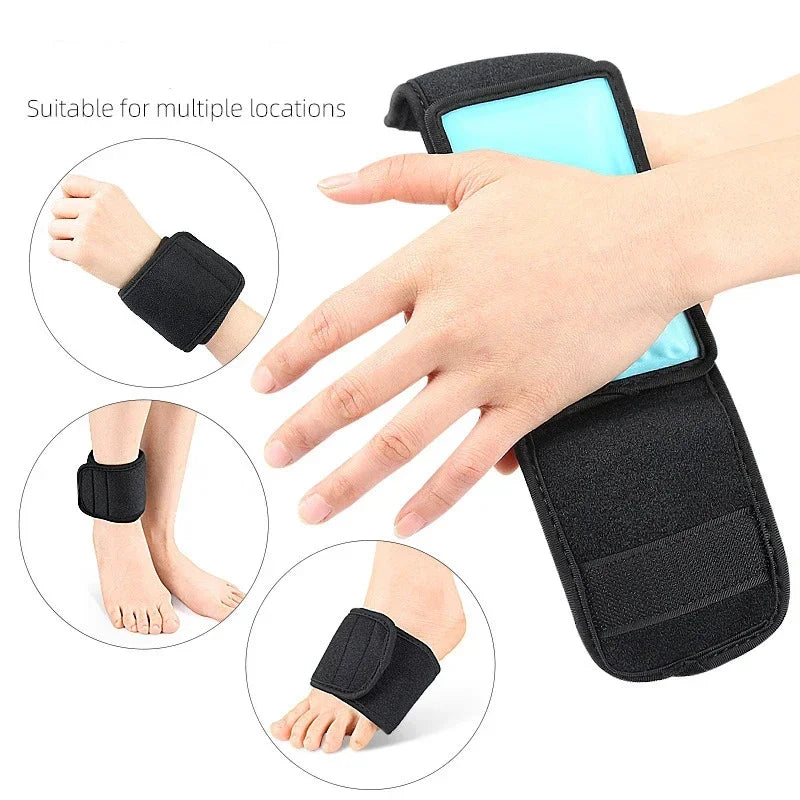 Small Reusable Gel Ice Pack Support Compress for Injuries and Pain Relief Cold Therapy Wrap for Hand Arch of Foot Wrist Elbow