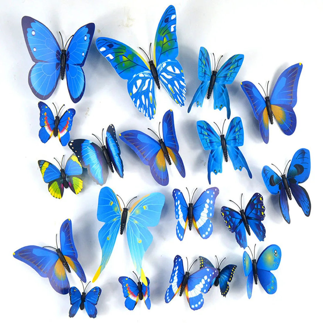 12Pcs 3D Butterfly Wall Stickers PVC Self Adhesive Wallpaper Colorful Butterfly Wall Sticker Living Room Window Decal Home Decor