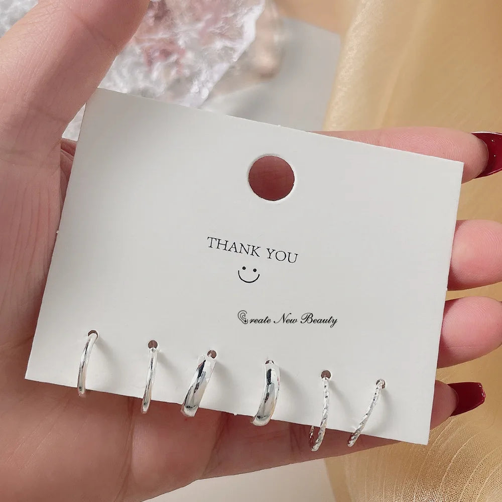 New S925 Silver Needle Stud Earrings Set for Women Girls Simple Cute Exquisite Mini Earrings Jewelry Gift Wholesale Direct Sales