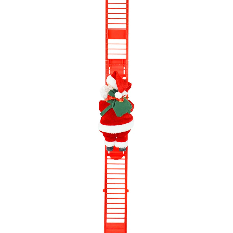 2024 Santa Claus Doll Climbing Ladder with Music Christmas Tree Ornaments Decorations For Home 2025 Navidad New Year Kids Gift