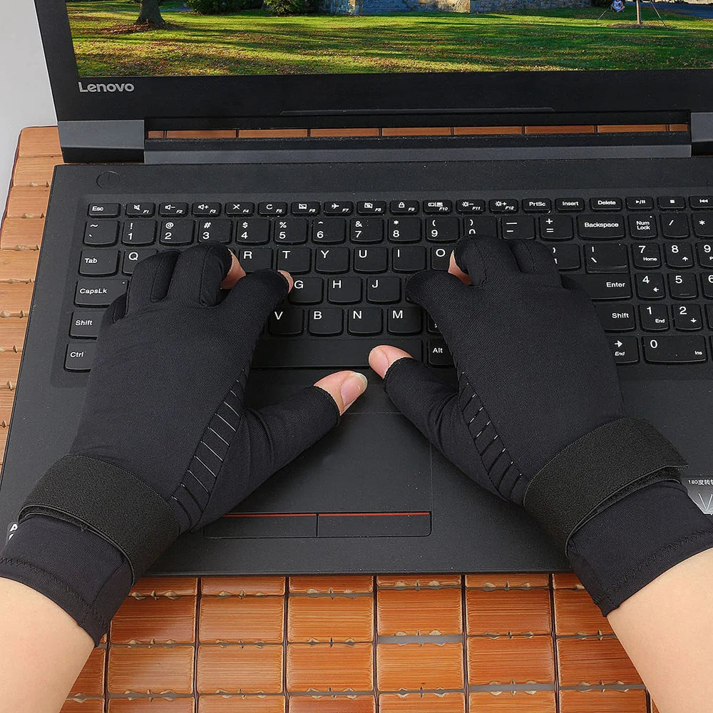 1Pair Compression Arthritis Gloves with Strap,Carpal Tunnel,Typing Joint Pain Relief Women Men Therapy Wristband