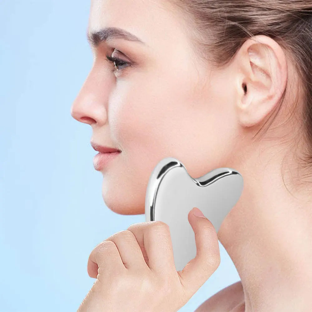 1Pcs Stainless Steel Gua Sha Scraper Massager For Face Neck Body Guasha Massage Tool Facial Skin Care Guasha Board Face Massager