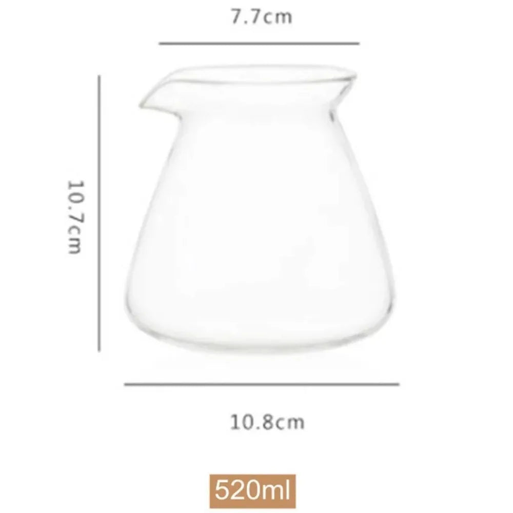 210-520ml Cold and Heat Resistant Coffee Aroma Cup Hand-brewed Coffee Pot Coffee Sharing Pot High Borosilicate Glass Coffeeware