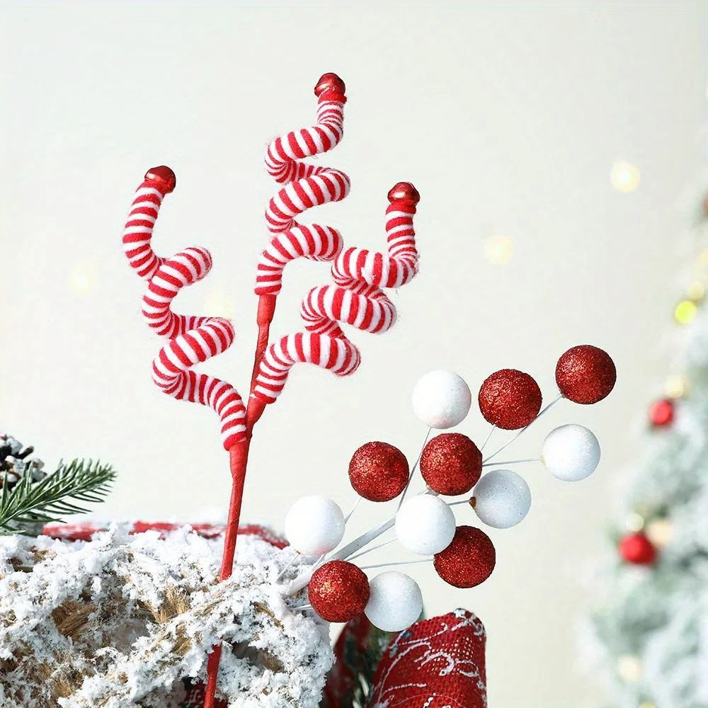 1/2/4 pcs Christmas Tree Candy Canes - Festive Wool Candy Roll Decoration for Christmas, New Year and Winter Holidays