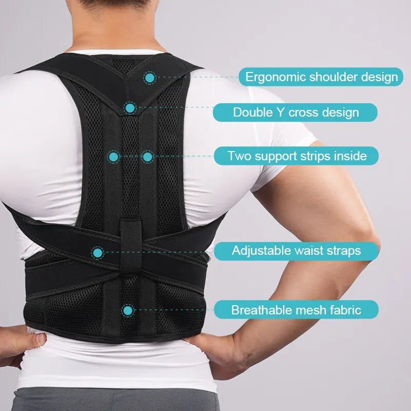 Back Brace Posture Corrector Back Lumbar Support Shoulder Posture Support for Improve Posture Provide Back Pain Relief Unisex