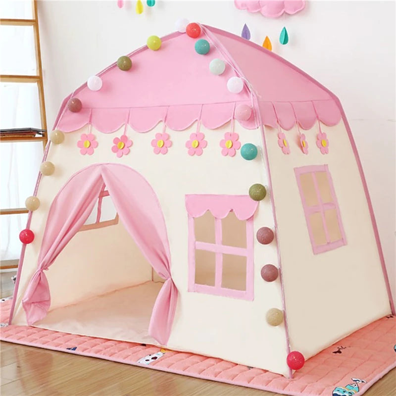 Children's Tent Indoor Outdoor Games Garden Tipi Princess Castle Folding Cubby Toys Tents Enfant Room House Teepee Playhouse