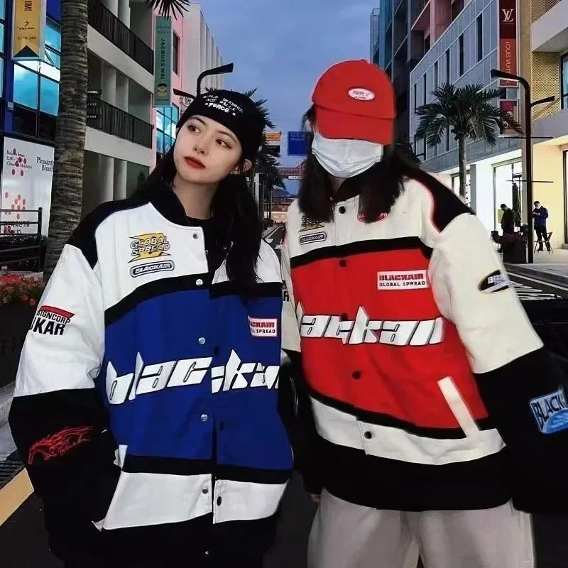 90 Street retro baseball uniform letter embroidery Y2K casual loose Joker high street coat couple Harajuku style sports