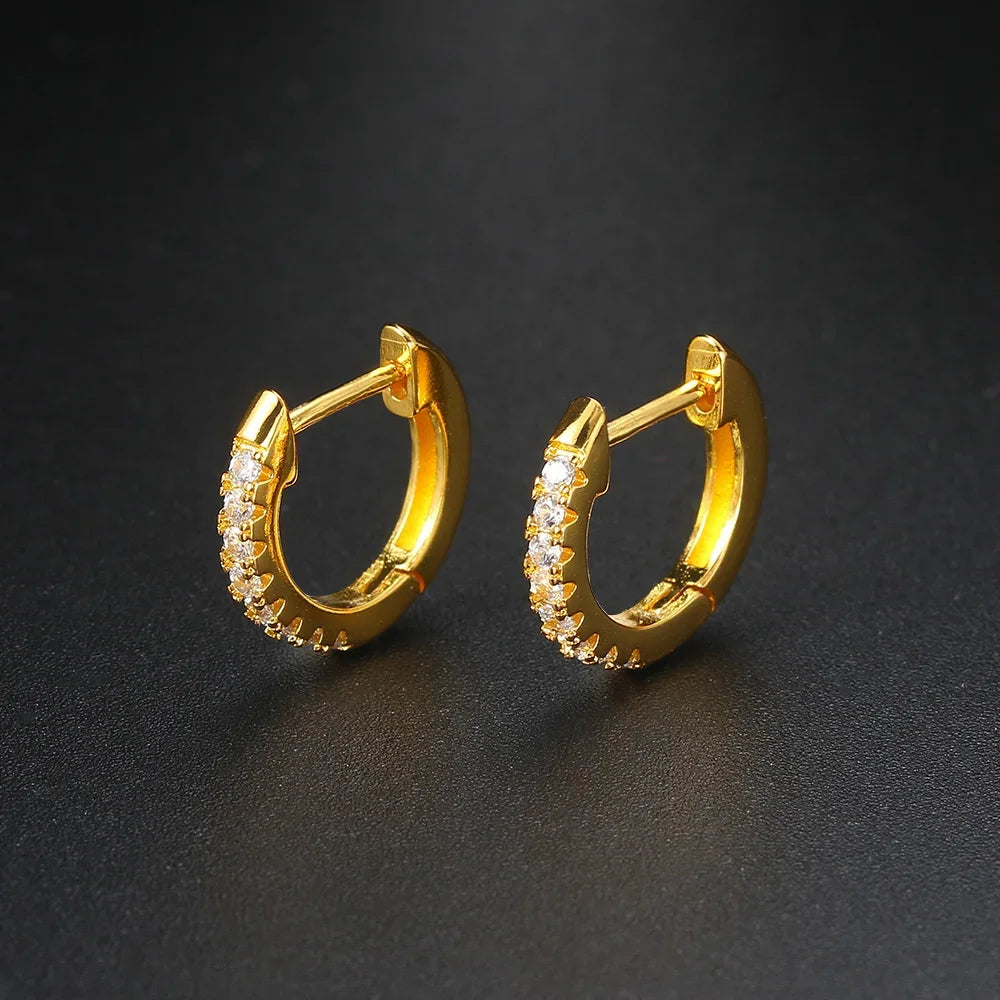 S 1pc Y2k Ear Piercing Helix Daith Tragus Hoop Earrings for Women Girls Gold Color Zirconia Cartilage Earing Girlish New Jewelry