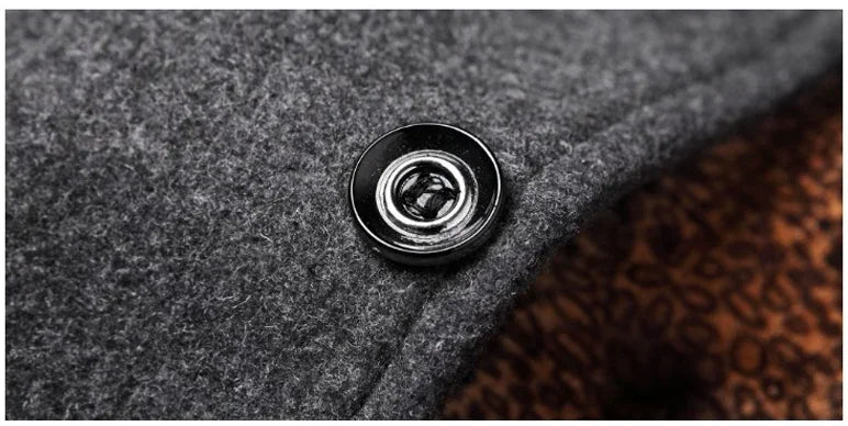 Men Fleece Woollen Blazers Jackets Cashmere Trench Coats Stand-up Collar Business Casual Suits Coats Male Winter Jackets Coats