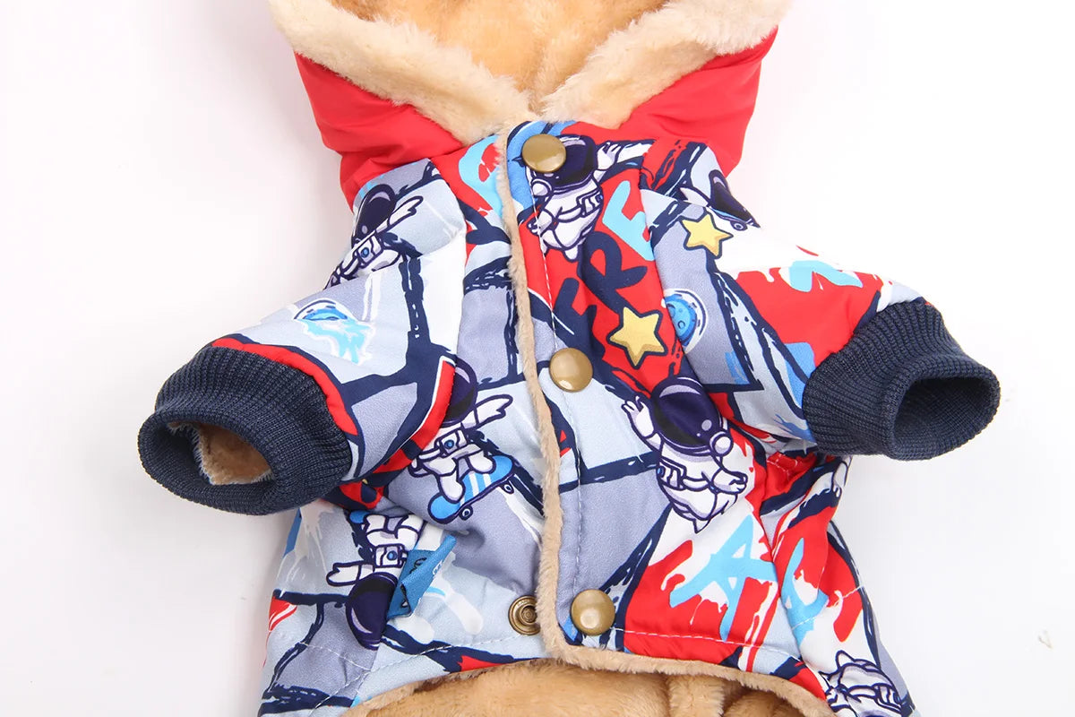 Boy Dog Cat Warm Jumpsuit Hoodie Windbreak Apparel Pet Puppy Winter Coat Jacket Outfit