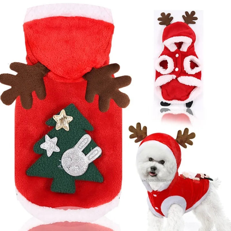 Christmas Winter Pet Coat Apparel Outfit Clothes Dog Cat Hoodie Costume for Small Dogs Puppy Chihuahua Yorkshire