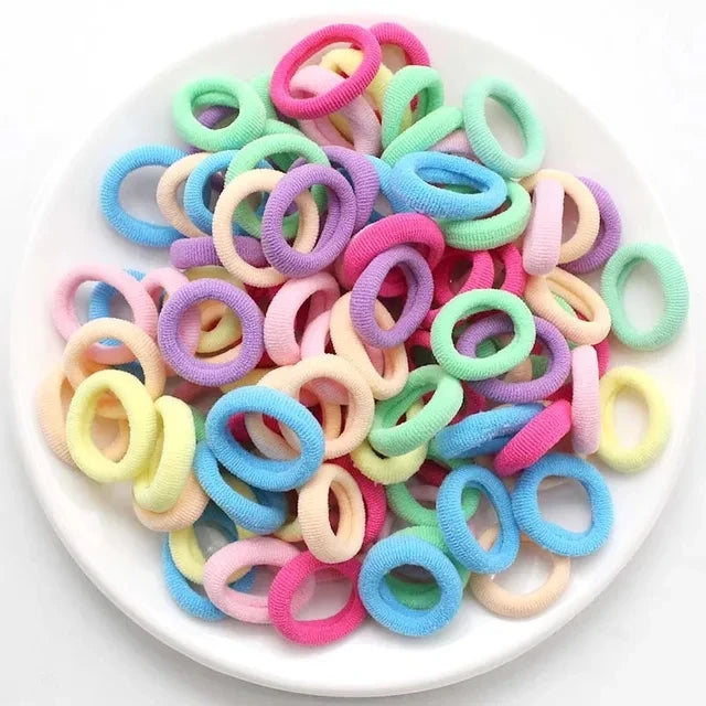 200PCS Women Girls Colorful Nylon Elastic Hair Bands Ponytail Hold Small Hair Tie Rubber Bands Scrunchie Hair Accessories