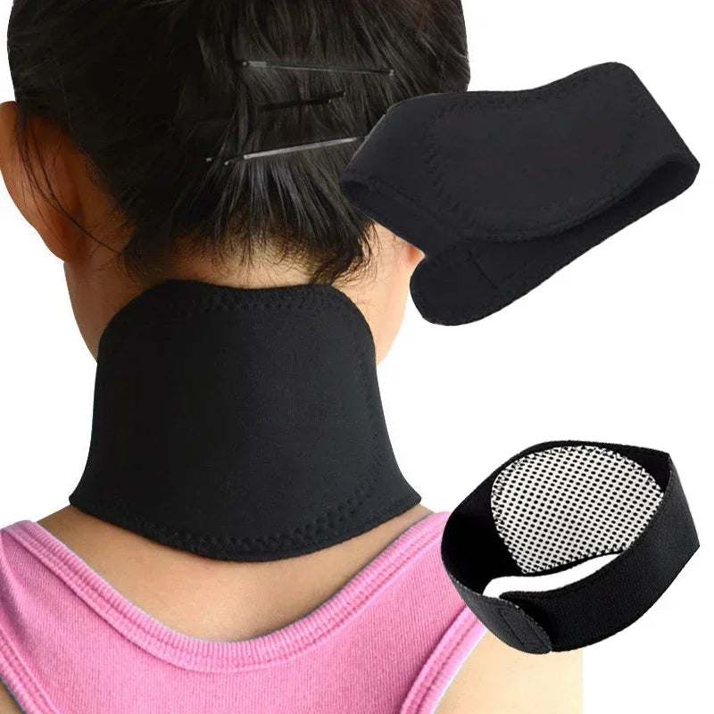 1PC Self-heating Tourmaline Neck Magnetic Therapy Support Tourmaline Belt Wrap Brace Pain Relief Cervical Vertebra Protection