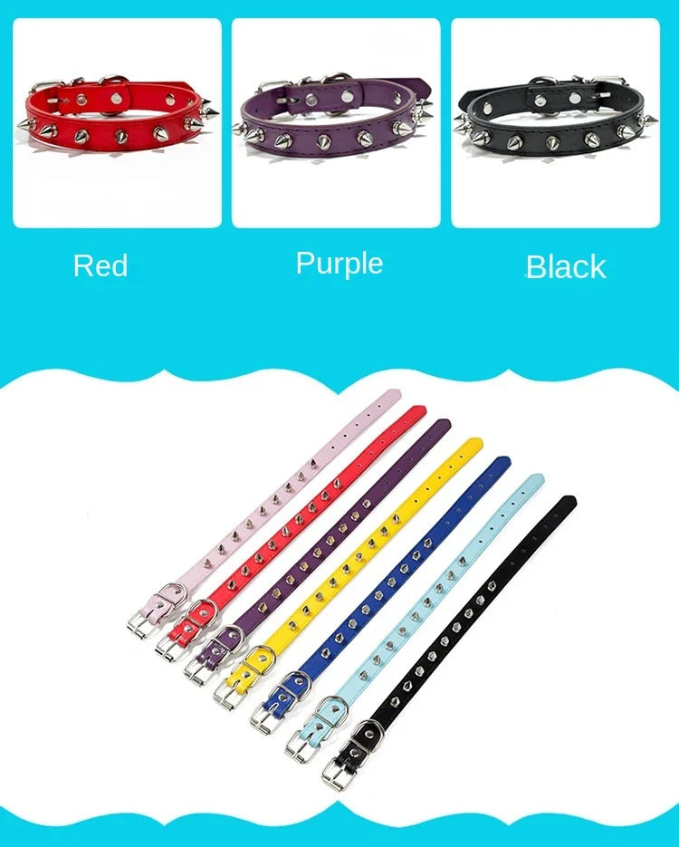 Harp Spiked Studded Leather Dog Collars Pu For Small Medium Large Dogs Pet Collar Rivets Anti-Bite Pet Products Neck Strap