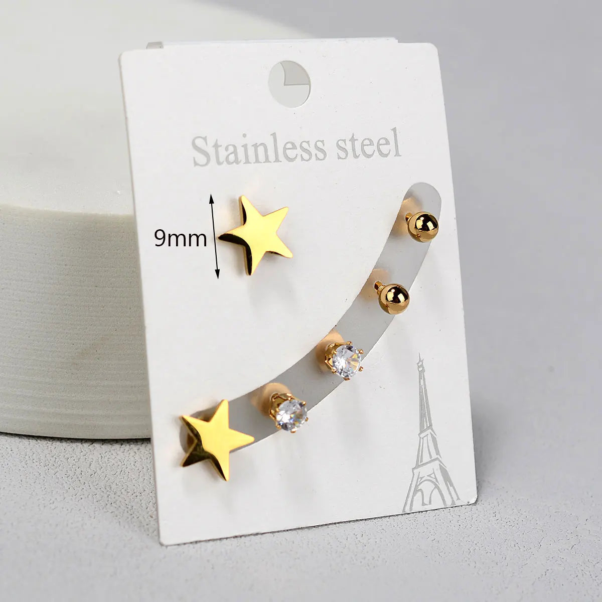 Stainless Steel Earrings Small Cute Butterfly Star Moon Heart Stud Earrings Set Punk Piercing Earing Women's Minimalist Jewelry