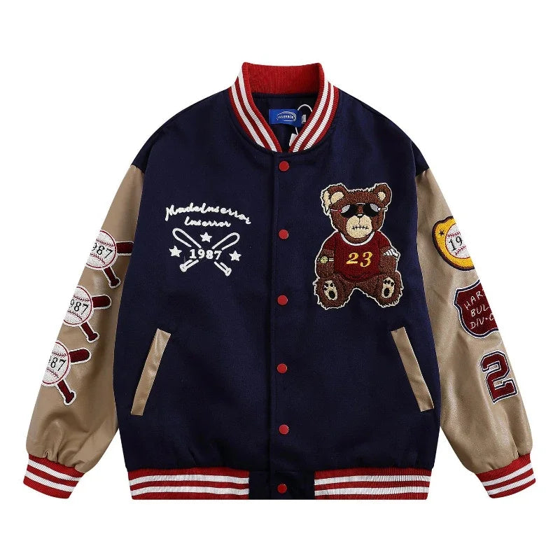 90 Street retro baseball uniform letter embroidery Y2K casual loose Joker high street coat couple Harajuku style sports