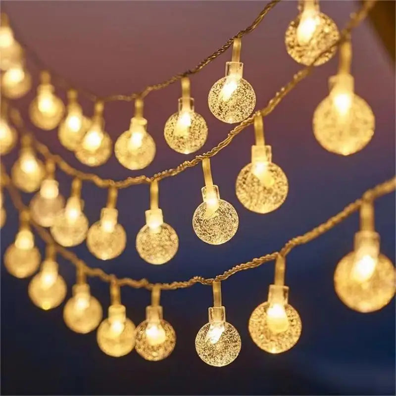 1.5/3M Crystal ball Christmas String Light Snowflake xmas tree Bulb Fairy Lights Garland Party Home Wedding Christmas Decoration