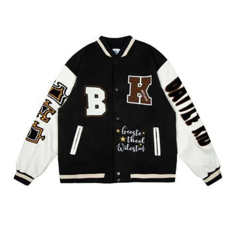 90 Street retro baseball uniform letter embroidery Y2K casual loose Joker high street coat couple Harajuku style sports