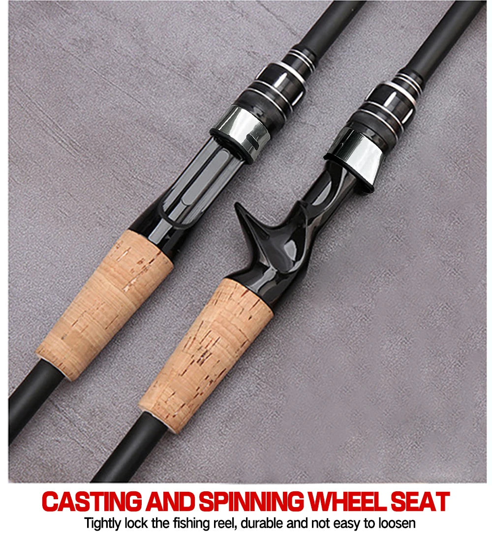 Baitcasting Lure Fishing Rod Spinning Telescopic 8g-25g Wooden Handle Carbon Casting Fishing Tackle Professional Light-weight