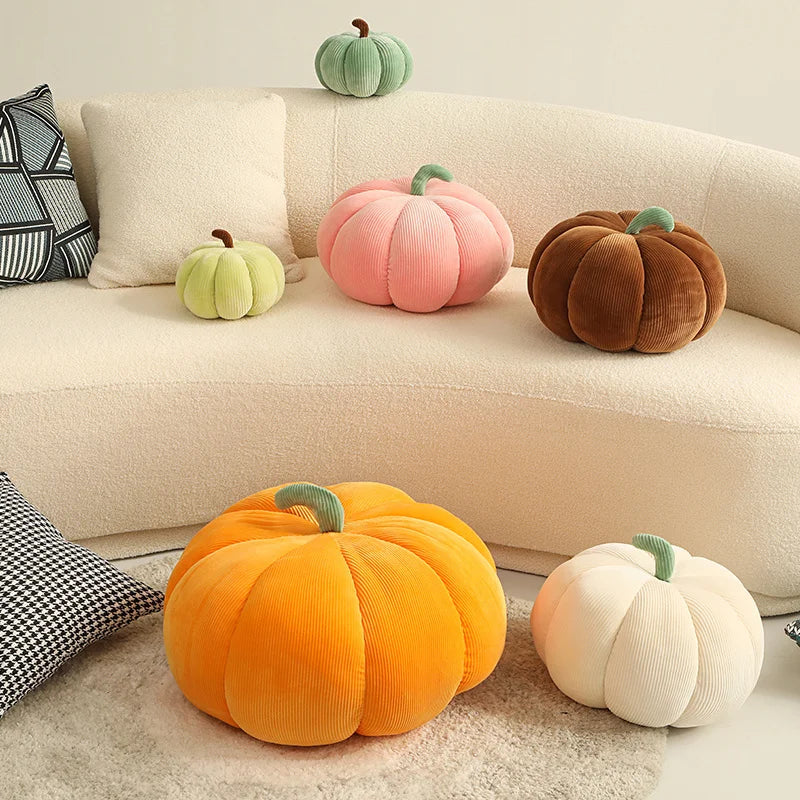 Kawaii Nordic Halloween Pumpkin Plush Toy Plushie Soft Plant Stuffed Doll Holidays Props Decorative Throw Pillow for Kids