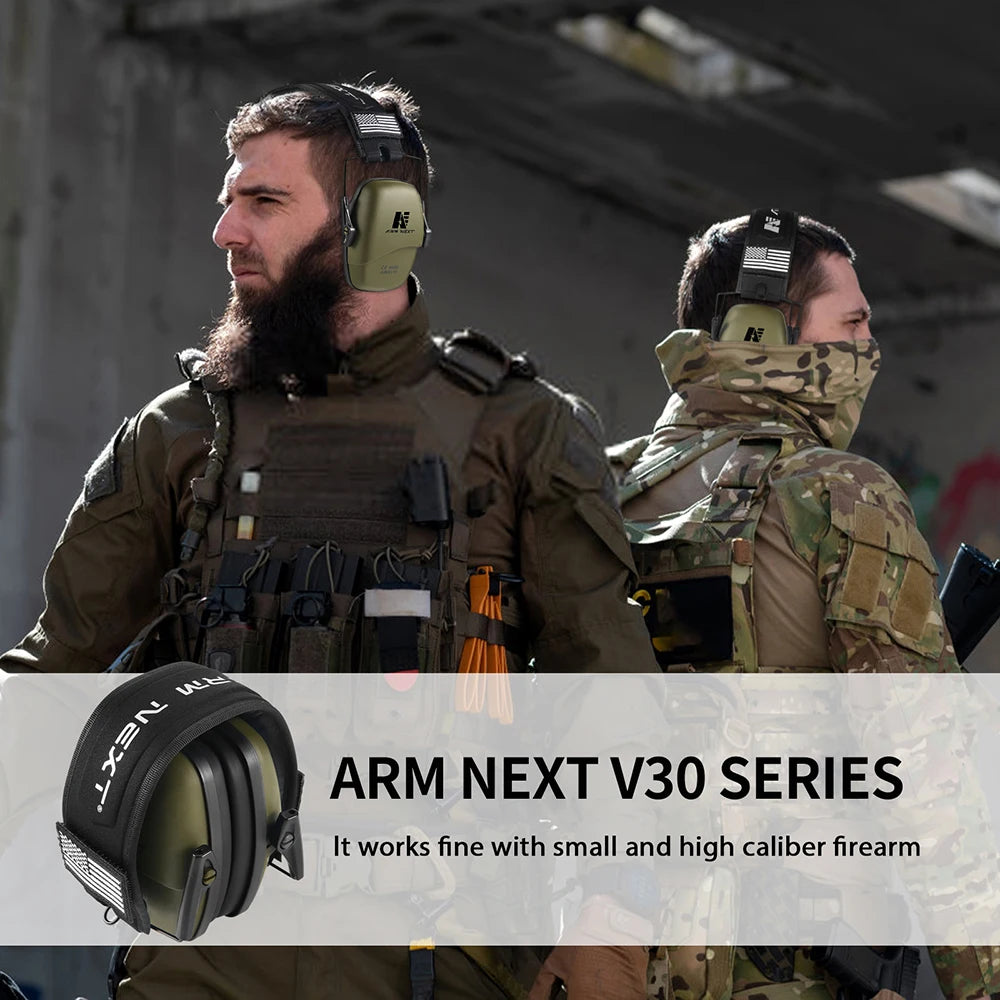 ARM NEXT V30 Tactical Headset Ear Protection Shooting Headphones for Hunting Hearing Earmuff Noise Reduction 25dB Earmuffs