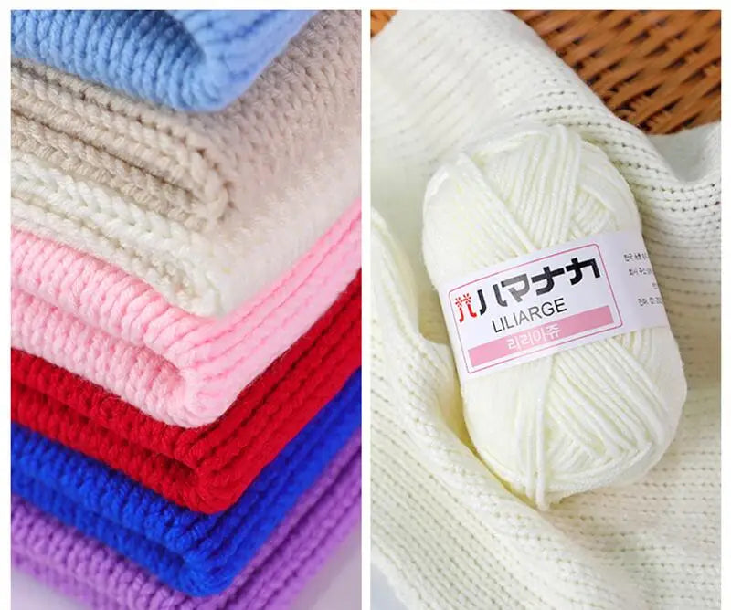 25G Baby Milk Sweet Soft Cotton Knitting Wool Yarn Thick Fiber Yarn Velvet Yarn Hand Knitting Wool Crochet Yarn for DIY Sweate