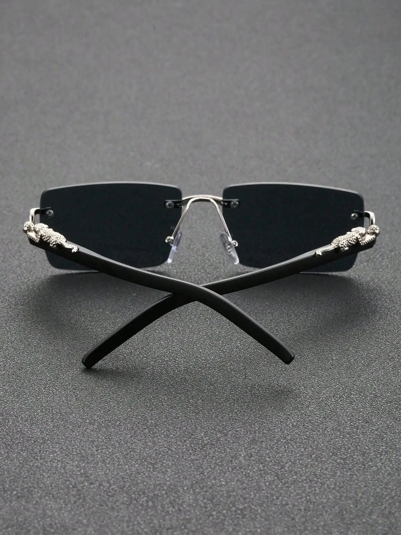 1 Pc Fashionable Trendy Frameless Rectangular Personalized Sunglasses For Daily Life