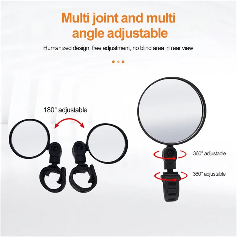 1/2PCS Universal Bike Rearview Mirror 360 Degree Adjustable Rear View Mirror Cycling Accessories Bicycle Handlebar Mirrors