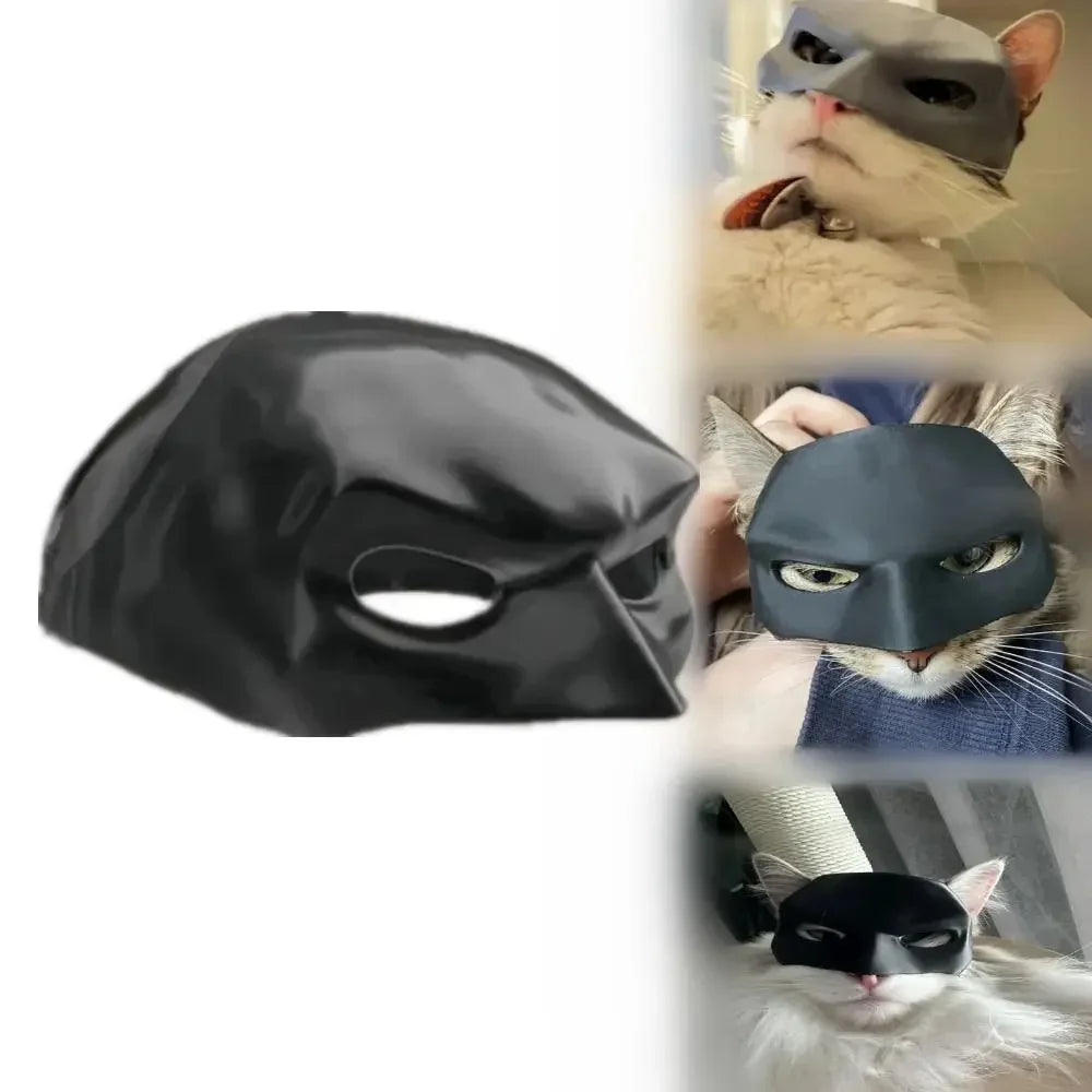 Black Bat Cat Avenger Mask Cat Face Cushion Bat Cosplay Hat Halloween Atmosphere Prop Plastic Black Make-up Half Mask Party